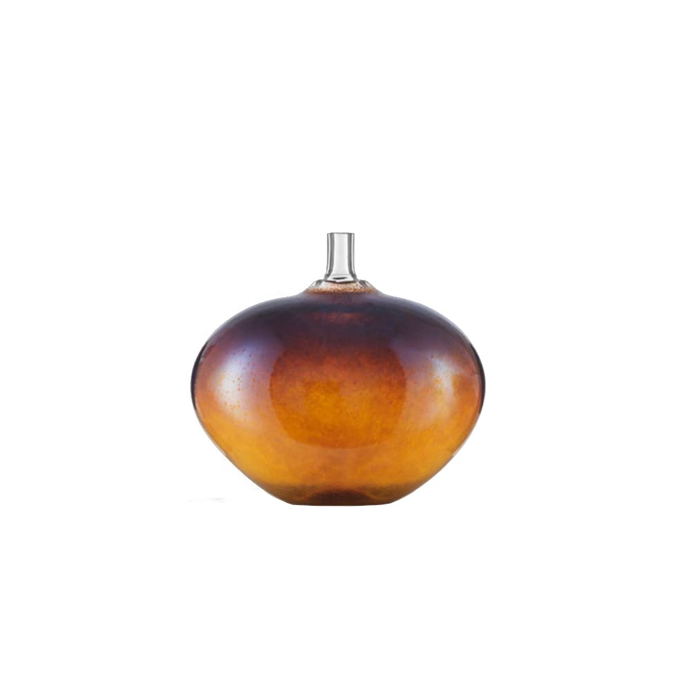 Kosta Boda Beans Golden Brown Crystal Art Vase, 11.4" H X 14.1 W