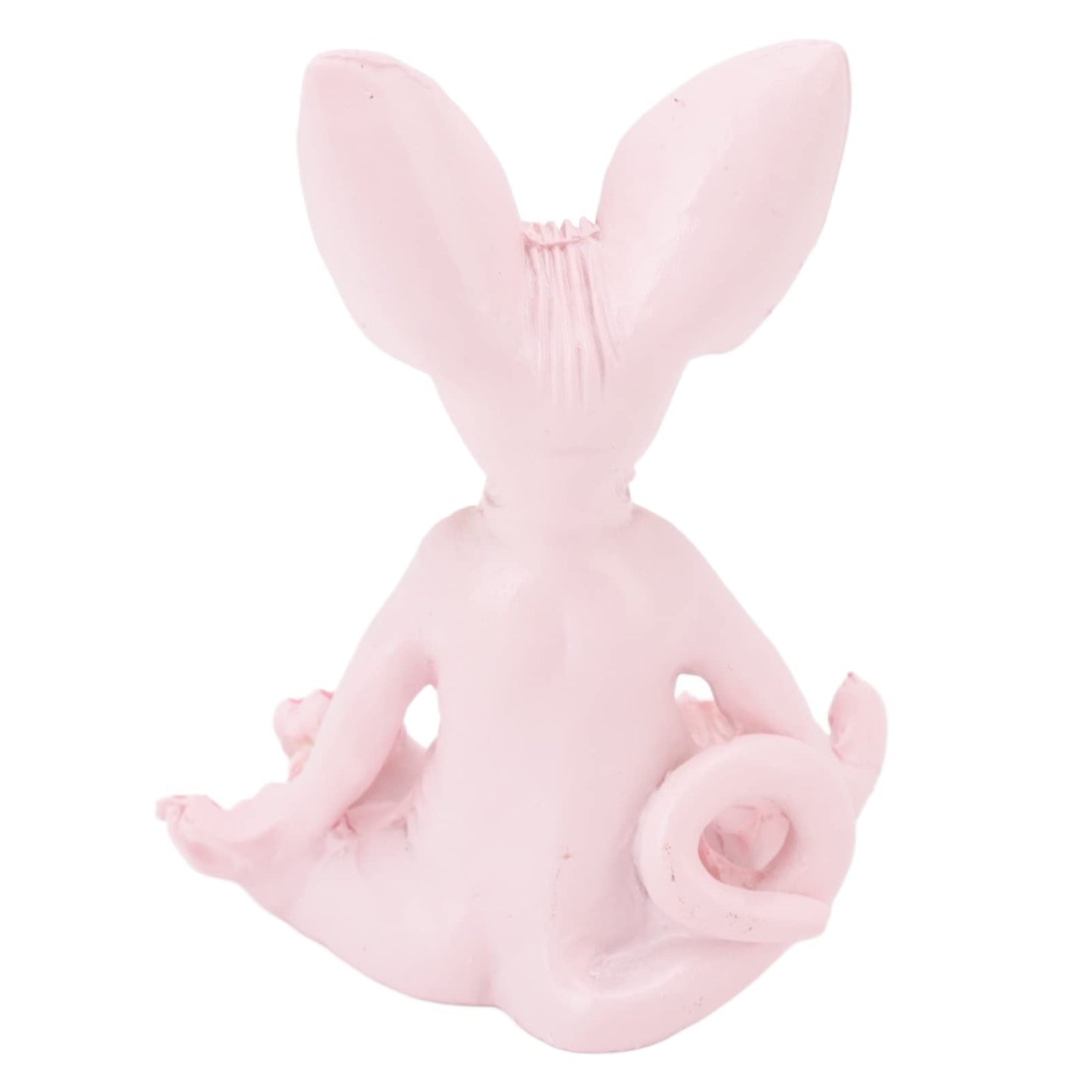 Kuuleyn Sphynx Cat Meditate Statue Zen Yoga Relaxed Pose Vivid Details Cat Meditate Collectible Figurines for Homes Office Yoga Room Ornaments Gifts (Pink)