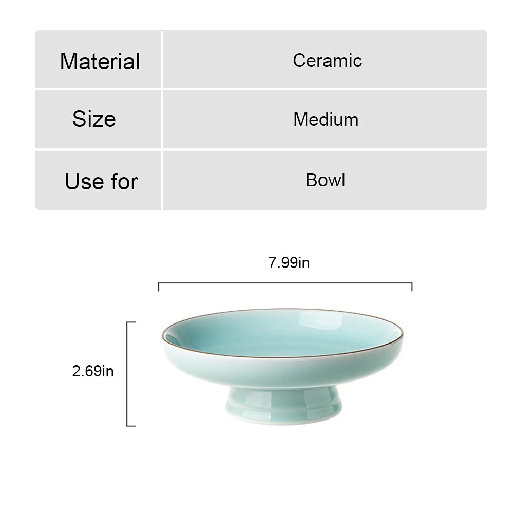 Kelendle Ceramic Footed Bowl Round Pedestal Bowl Decorative Fruit Dish Holder Dessert Display Stand for Kitchen Counter Centerpiece Table Decor Serving Fruit Tray