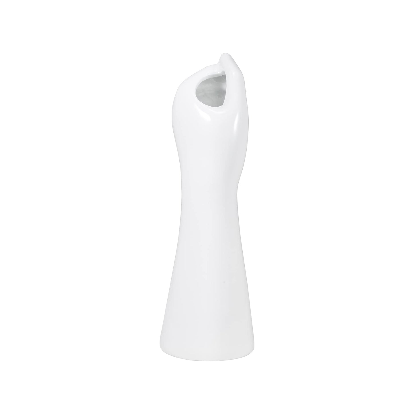 OYMOMYO Human Body Ceramic Hand Vase, Arm Body Shaped Small Flower vase Modern Aesthetic Decorative White Ceramic vases for Home Living Room décor