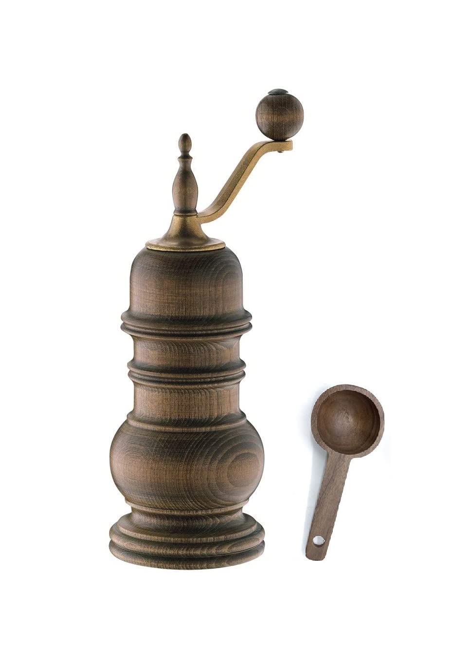 Zassenhaus Speyer 5.1-Inch Dark Stained Beech Pepper Mill - With Wooden Spice Scoop