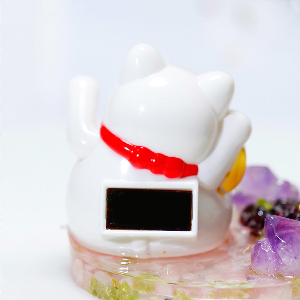 Kingzhuo Lucky Cat, Crystal Tree Healing Stones, Solar Power Weaving Arm, Yoga Meditation, Restaurant, Business, Car Dashboard, Home Decor, Office Decor