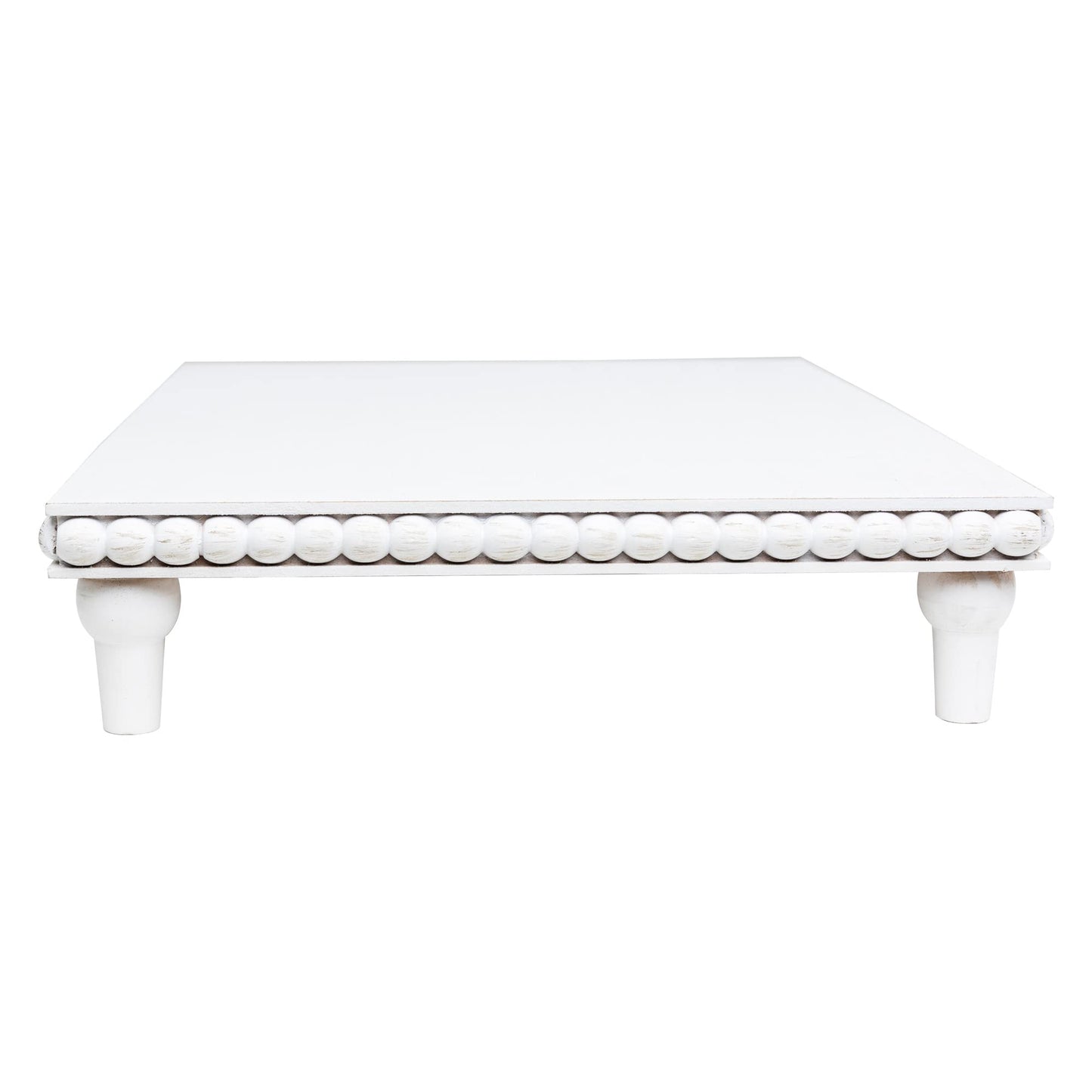 GENMOUS Farmhouse White Dispaly Risers Pedestal Stand For Bathroom Decor , Rustic Large Tiered Tray Decor Pedestal Stand For Coffee Bar Display, Kitchen Counter Island Decor, Sink Decor, Plant Holder