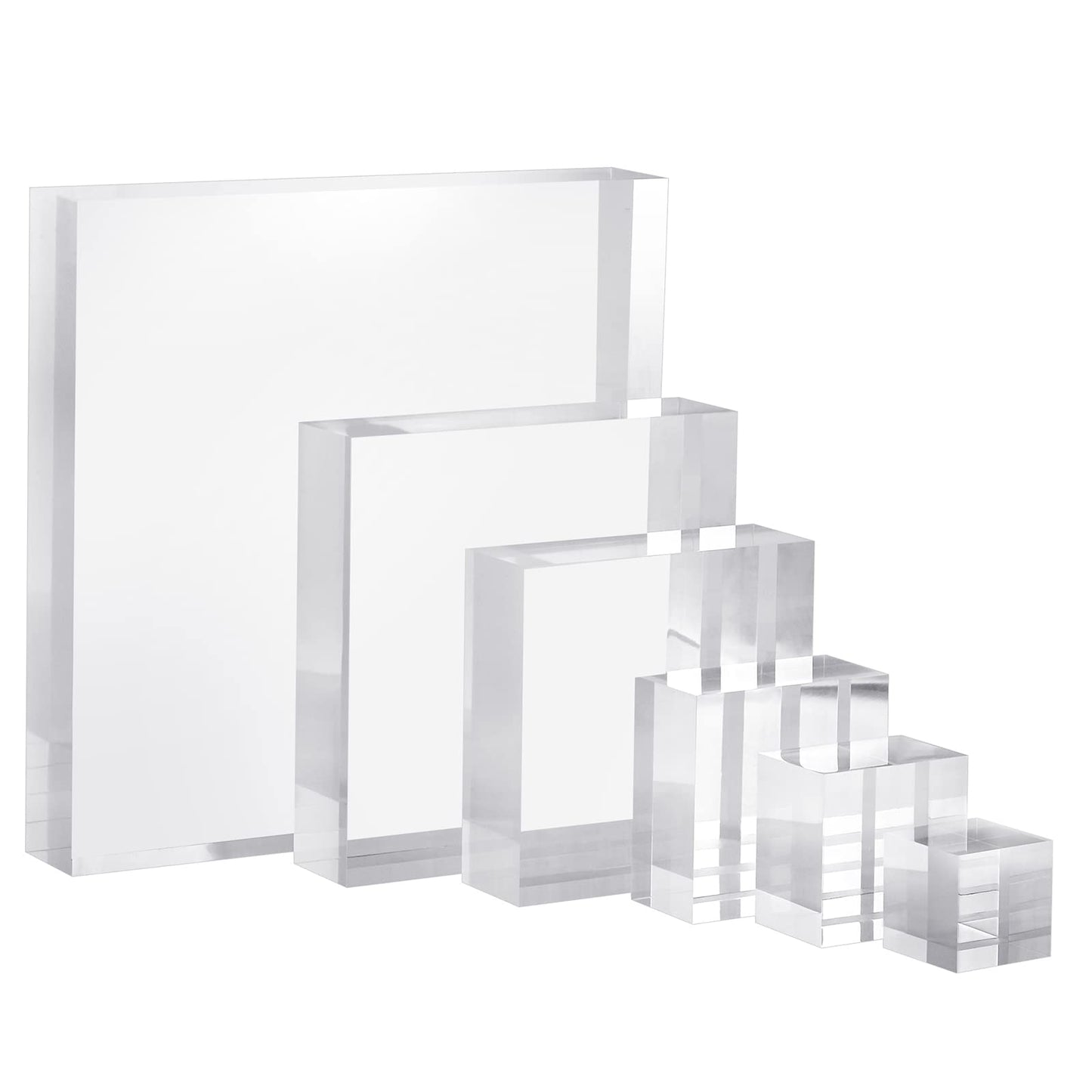 CiaoHER 2in Solid Acrylic Cube Display Block, 2" x 7" x 7"