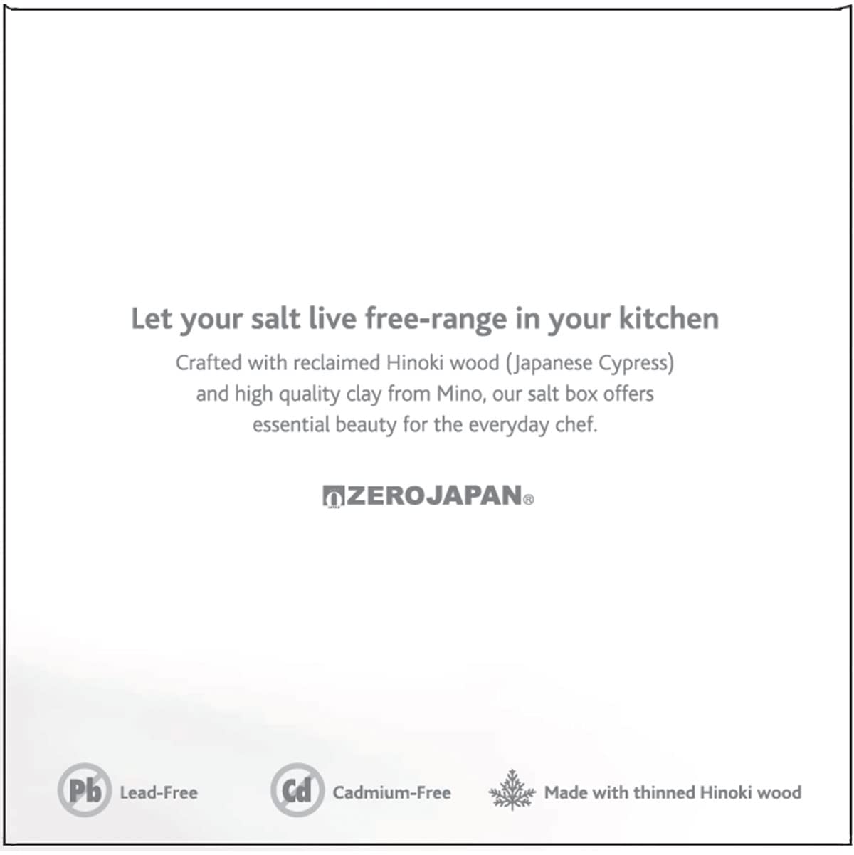 Zero Japan Bee House Premium Salt Box with Hinoki Lid - Container for Sea Salt and Spices - Elegant Cellar for Kitchen Countertop - Coral Pink, 16 oz