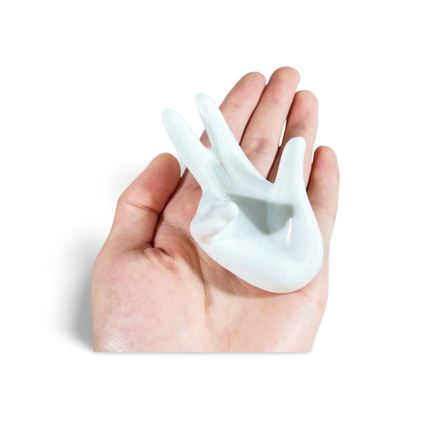 Wax Wane Ceramic Hand Display Stand, White Jewelry and Crystal Holder, Decorative Hand Sculpture