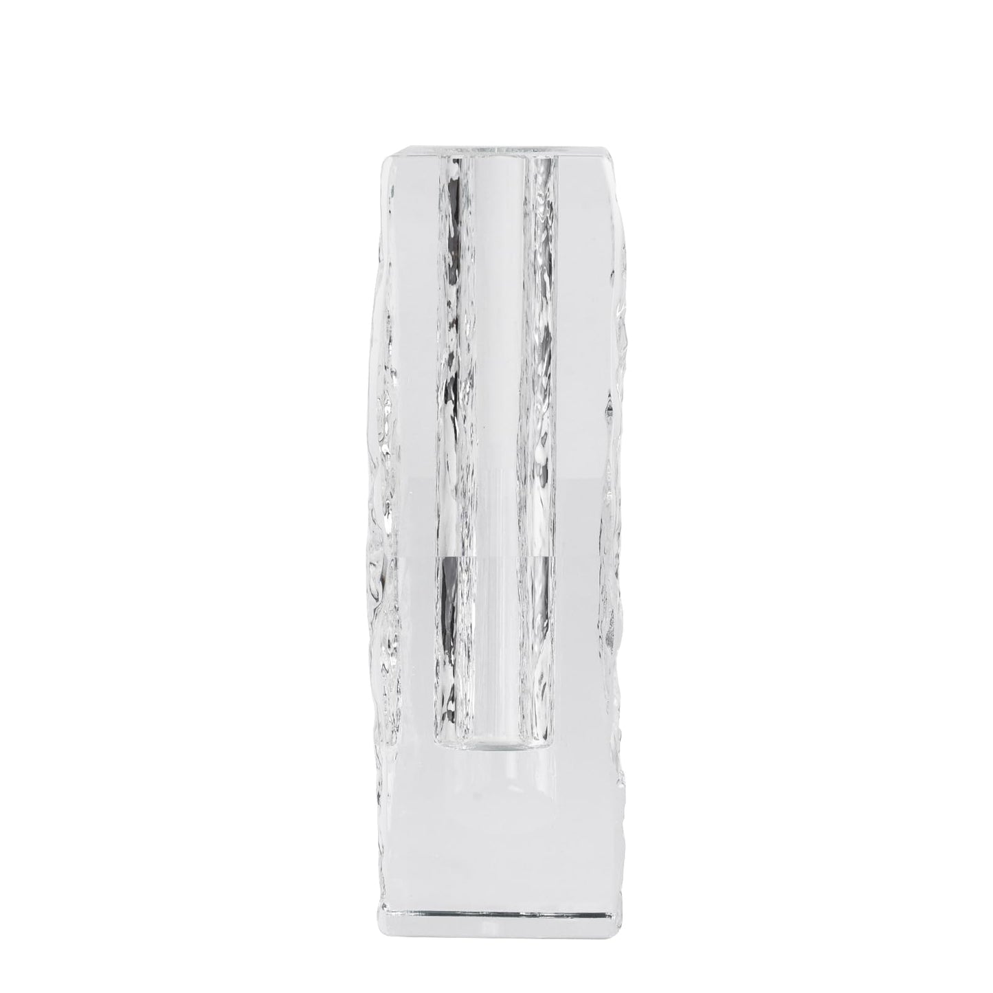 Glacier Series Crystal Vase 6.3-inch High, Modern Crystal Home Office Decor for Living Room Dining Table Centerpieces, Birthday and Wedding