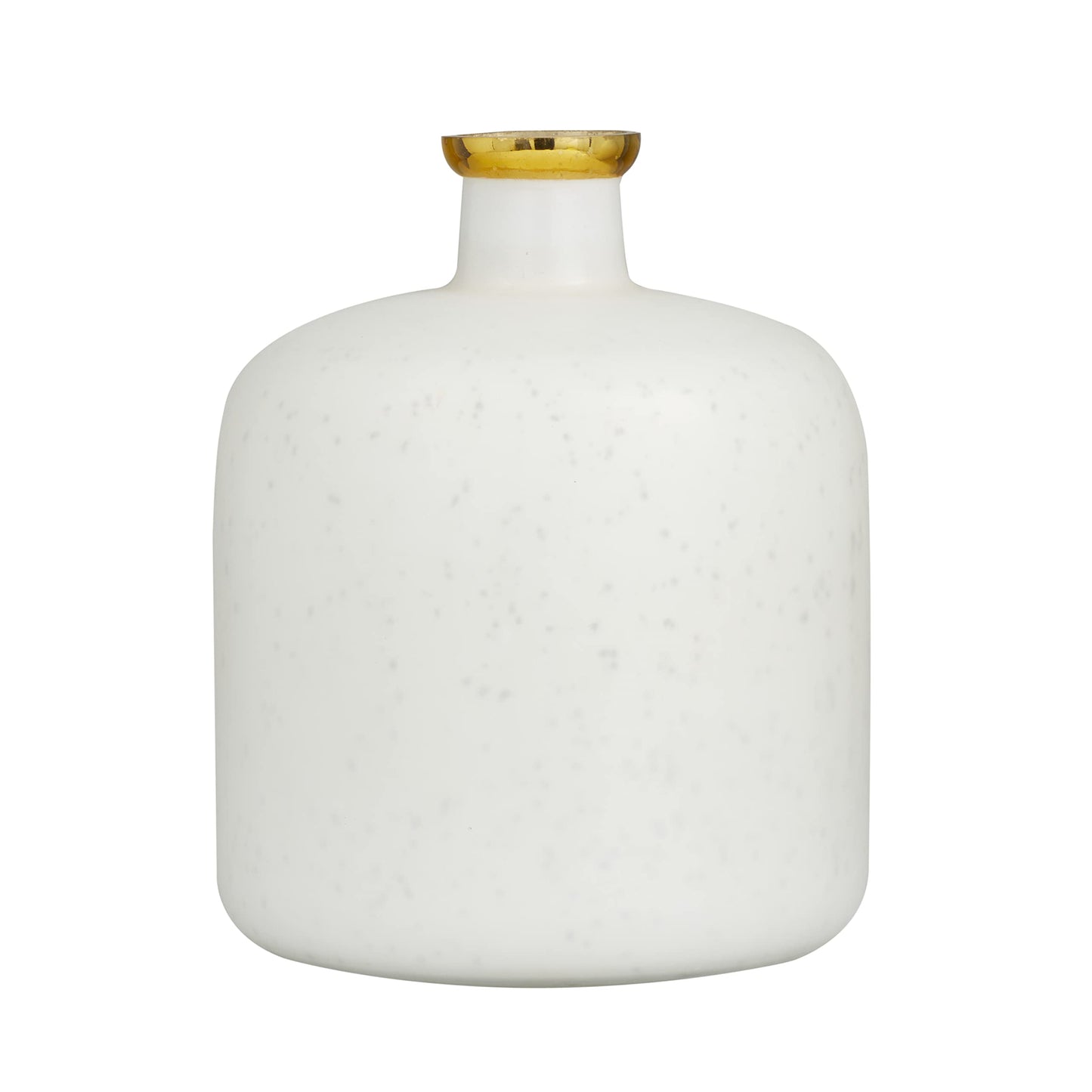 Deco 79 Glass Decorative Vase Centerpiece Vase with Gold Rim, Flower Vase for Home Decoration 10" x 10" x 12", White