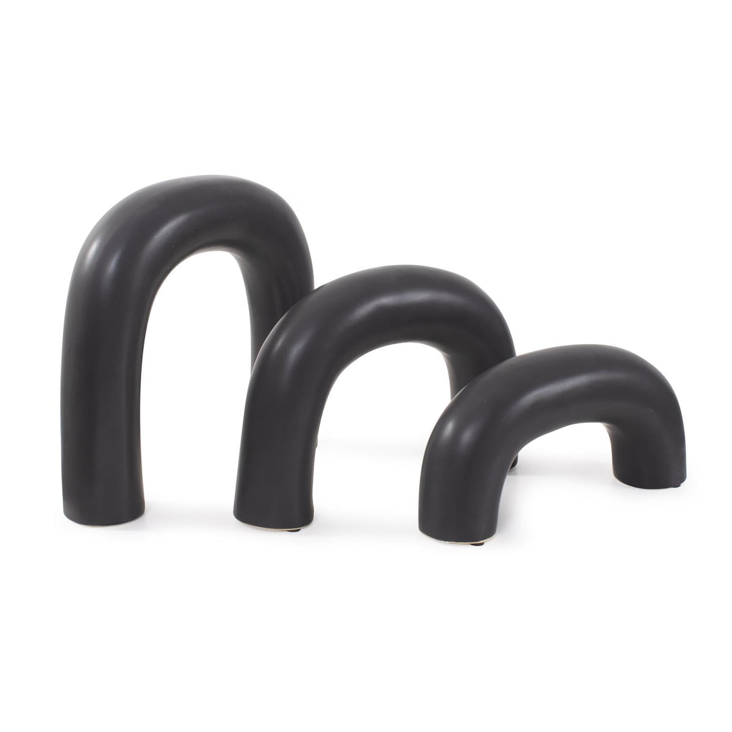 Howard Elliott Collection Urbean Ceramic Sculpture- Set of 3 Other Black 9.5H X 9.5W X 2D