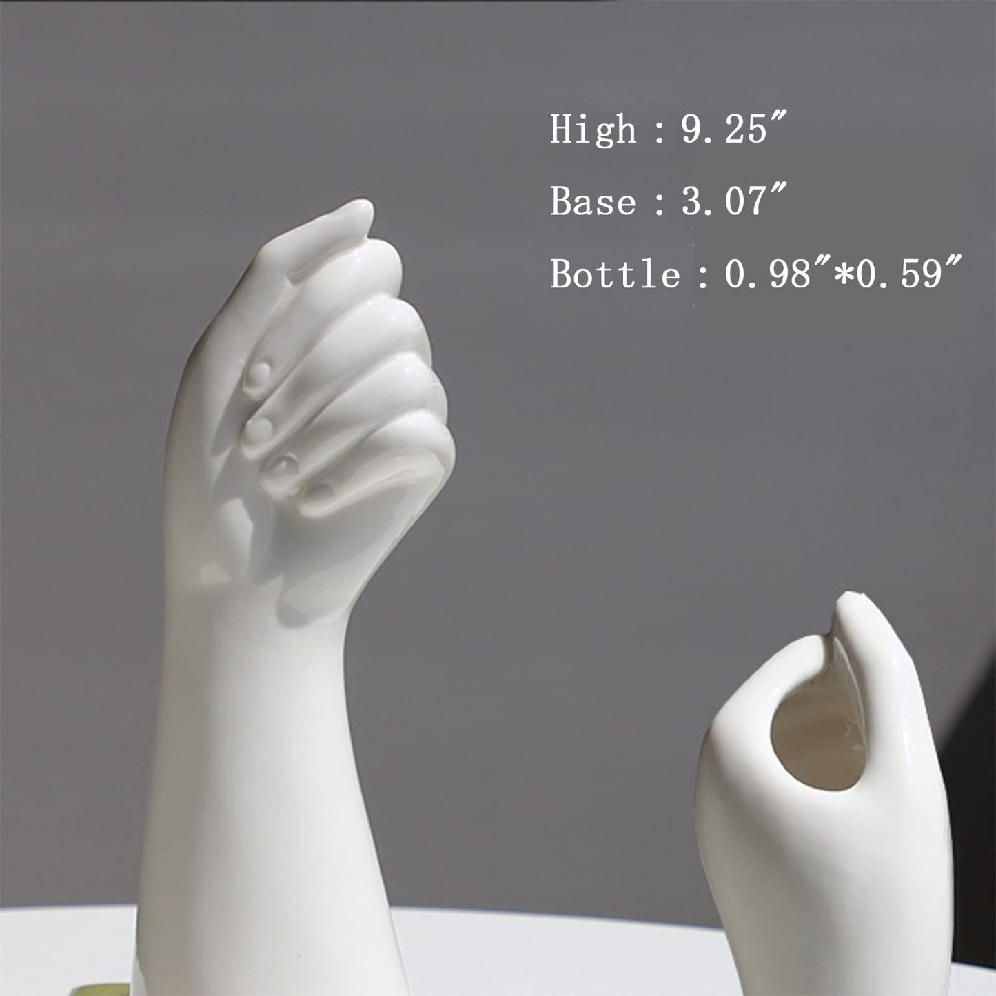 Human Body White Ceramic Hand Vase - Modern Table Art Statue for Garden, Home, Living Room Decor - Indoor/Outdoor