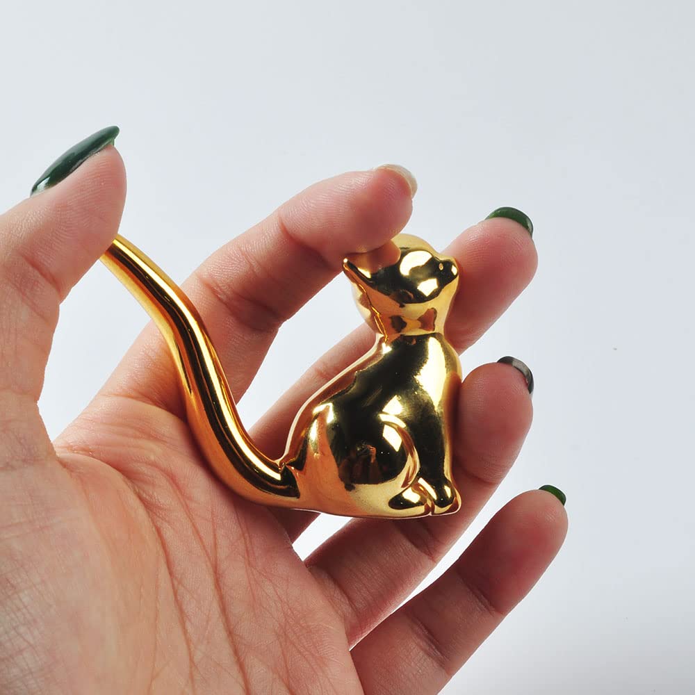 NWFashion Golden Small Animal Statues Home Decor Modern Style Gold Decorative Ornaments (Upward Cat)