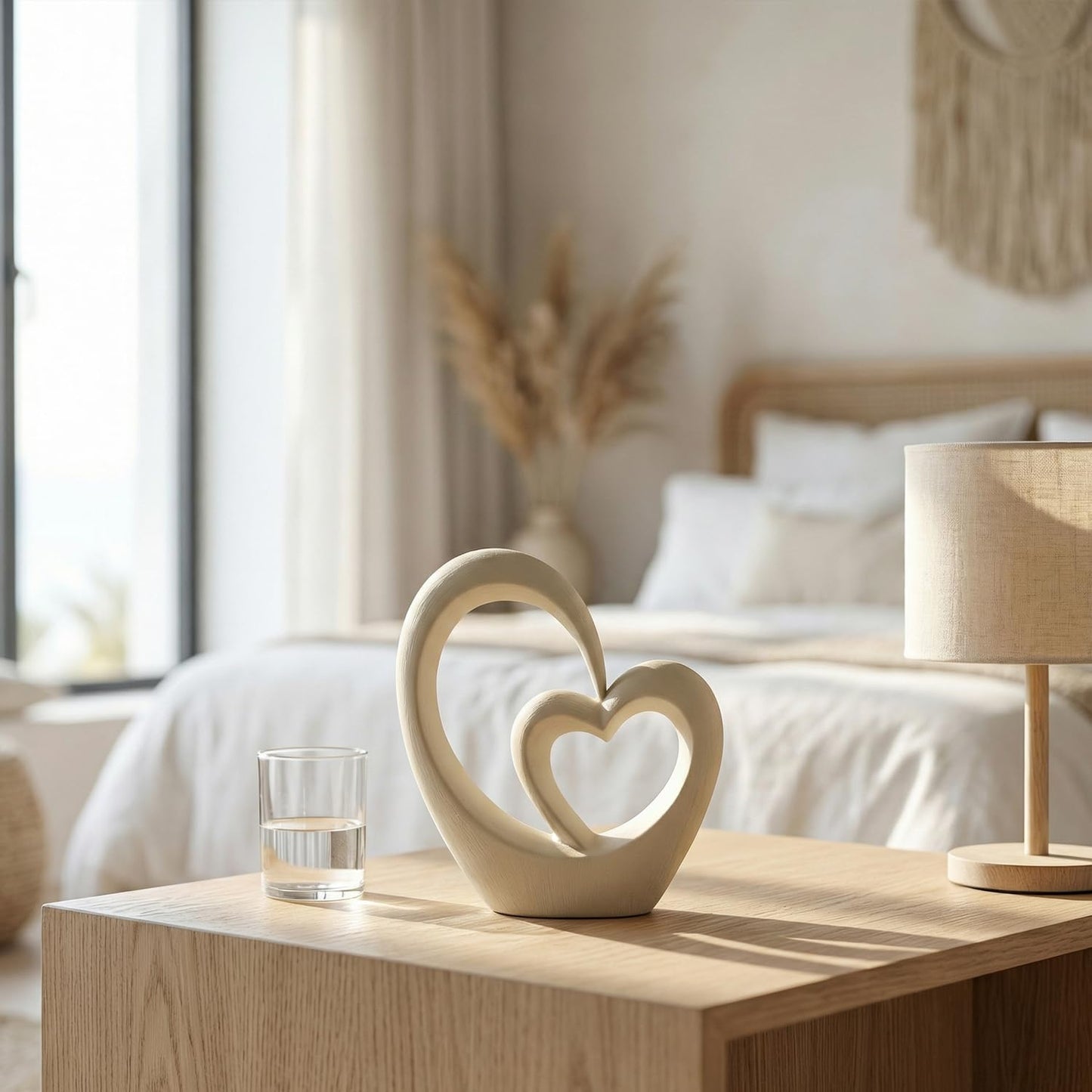 Dneuoir Ceramic Statue Home Decor Aesthetic Abstract Brushed Finish Sculpture Modern Decorative Statues for Living Room Bedroom Bookshelf Desktop Table Centerpiece Office