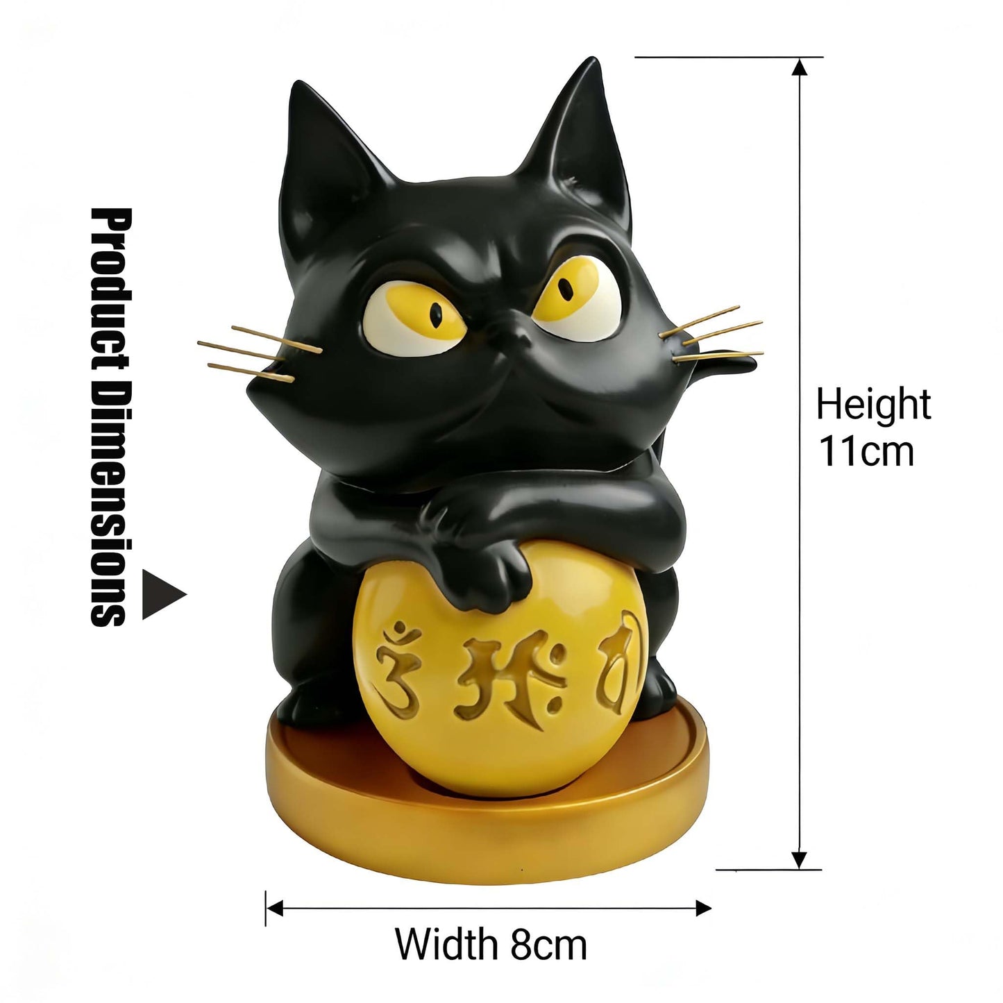 AohaiNova Black Cat Statue Destress,Emotional Support Desk Cats Figurines