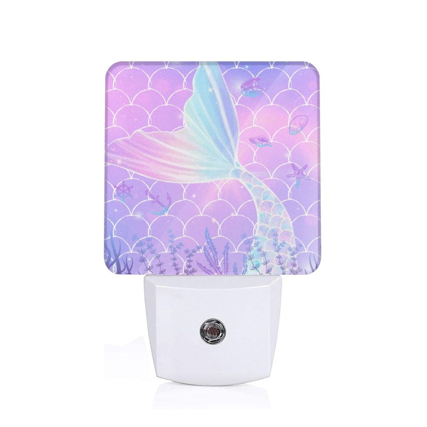 EFINLUKY LED Night Light 2 PCS Mermaid Night Light Cute Lamp Plug-in LED Nightlights Dusk to Dawn Sensor Night Lamp for Bedroom Room Nursery Hallway Stairs Kitchen Wall Decorative