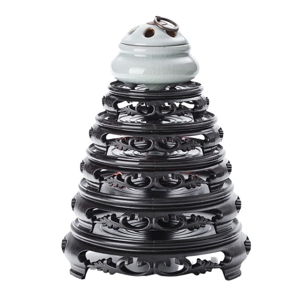 GOLDY&WENDY 7 Inch Round Vase Planter Display Stand Handmade Oriental Home Decoration Base Pedestal