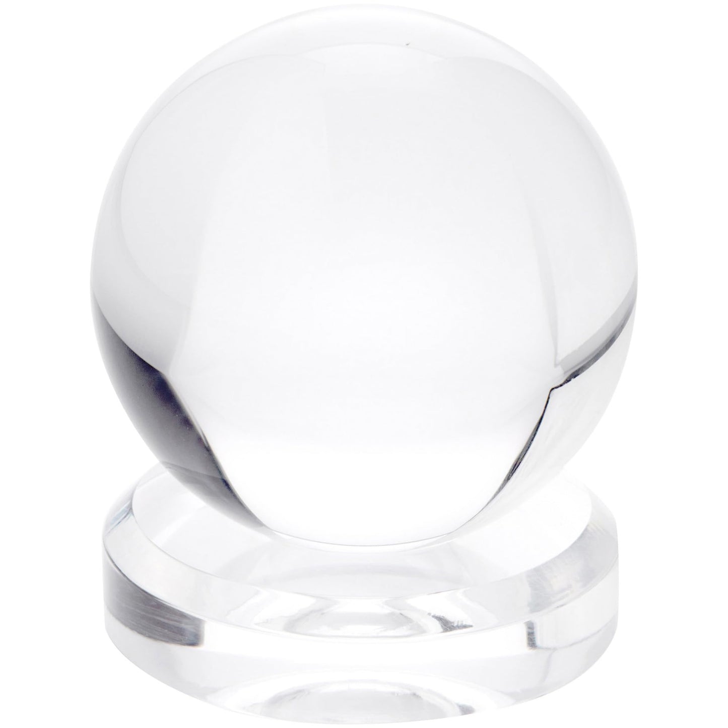 Plymor Clear Acrylic Round Display Base with Indented Circle to Hold Egg, Marble, Ball or Sphere, 3" W x 3" D x 0.75" H (1.5" Circle)