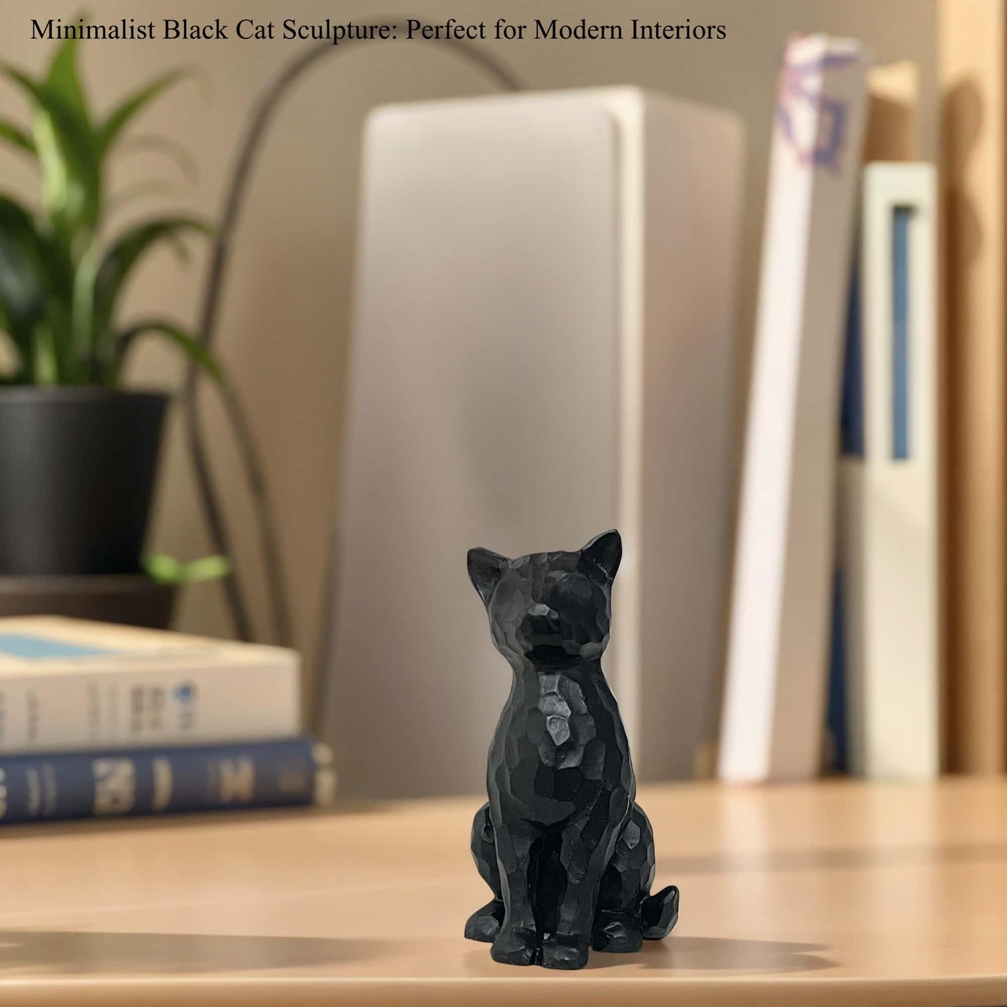 JWT Astyle Black Cat Figurines Statue Home Decor Gifts for Women Cat Lovers ,Colletiable Carved Resin Cat Memorial Gift Knick Knacks for Shelf Desktop Office Decorations