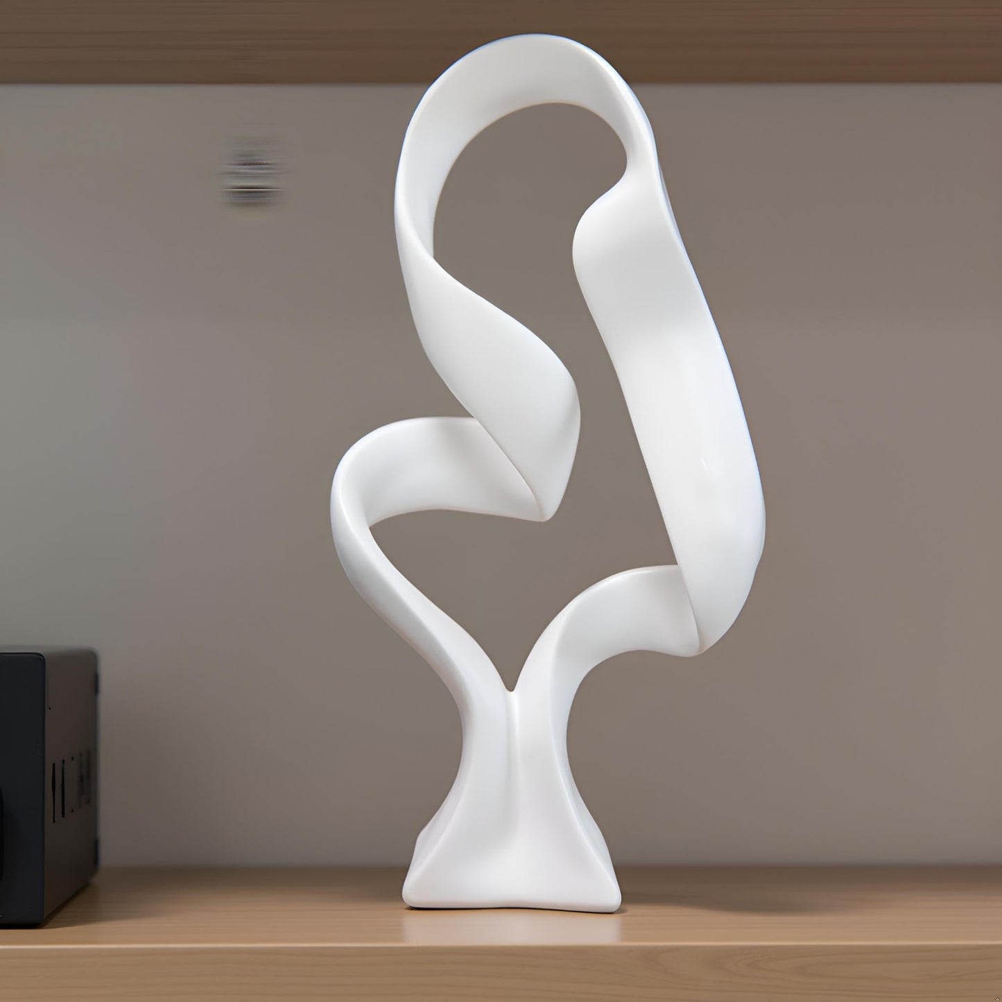 LAIKEARTS 15" Modern Abstract Ribbon Decorative Sculpture, Knot Sculptures,Home Decor,Coffee Table Statues,Dining Living Room Desk Decor(White)