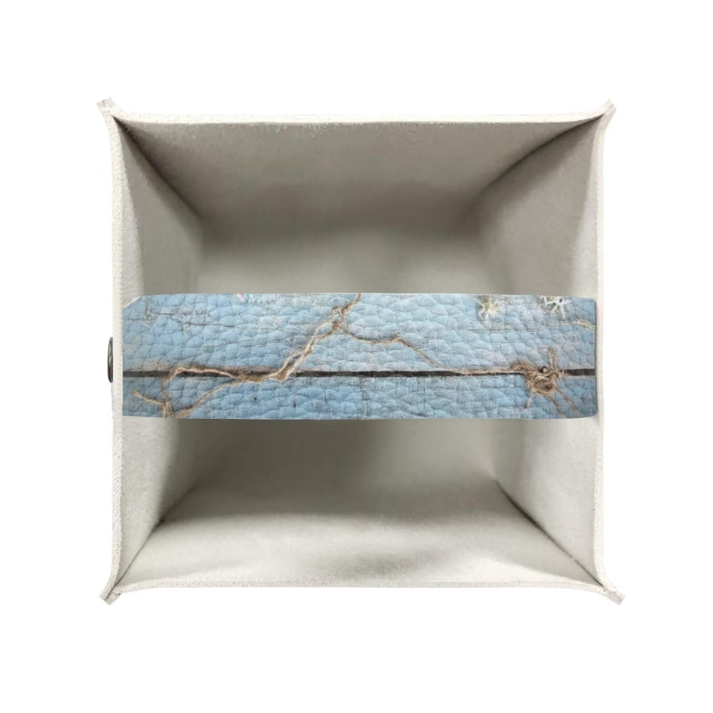 Tutolipy Tissue Box Holder Square Tissue Box Cover Facial Tissue Box Covers Cube Napkin Organizer Dispenser for Bedroom Office Bathroom Decor, Starfish Blue