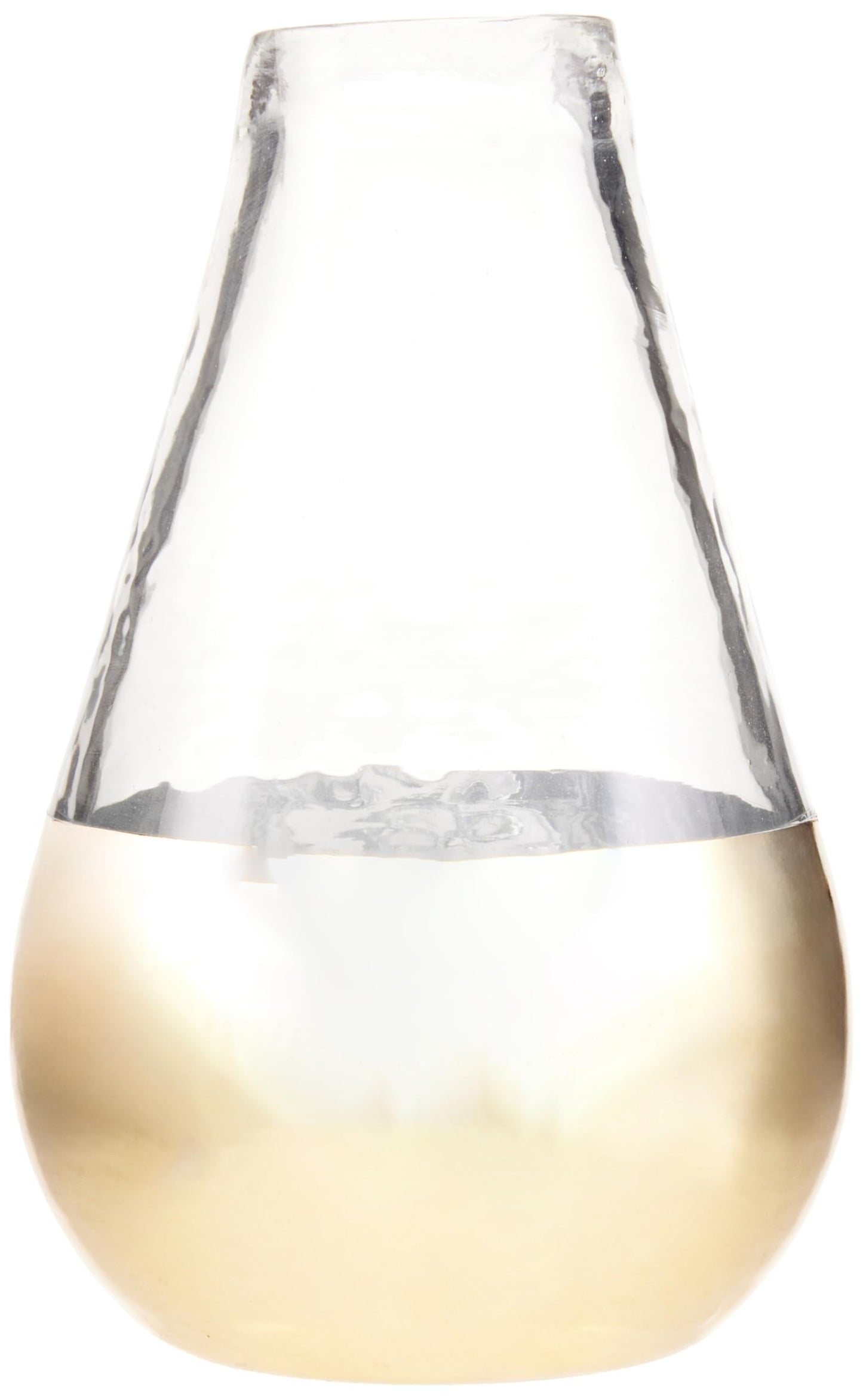 Mud Pie Medium Glass and Gold Vase
