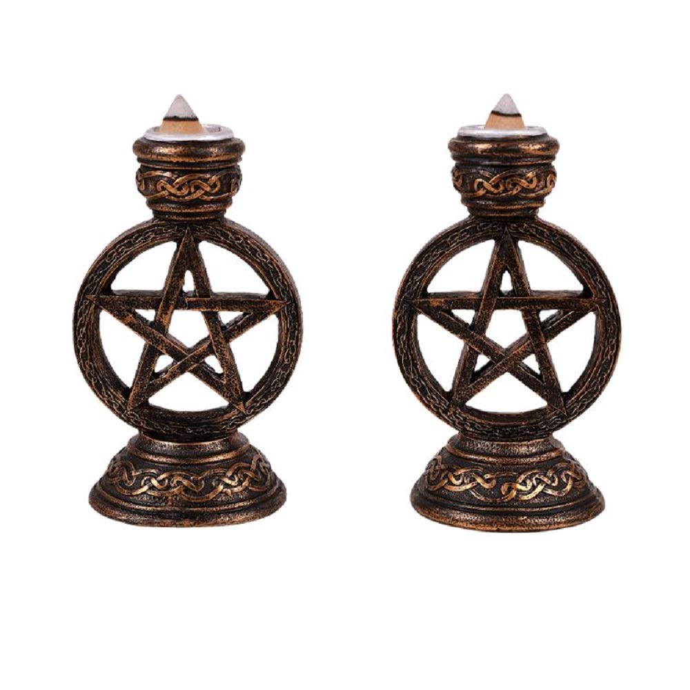 Pacific Giftware Wicca Pagan Witchcraft Pentagram Candle Incense Holder Set