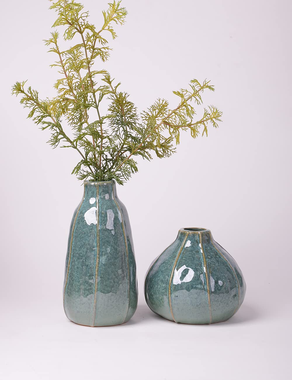 HAUCOZE Ceramic Flower Vase Decorative Sculpture Modern Home Decor Table Centerpiece Gift for Dining Living Room 8.3 Inch