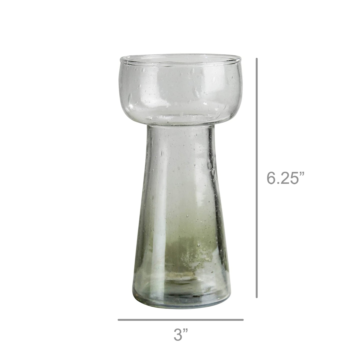 HomArt Lucidia Bulb Decorative Vase, 6.25-inch Height, Glass