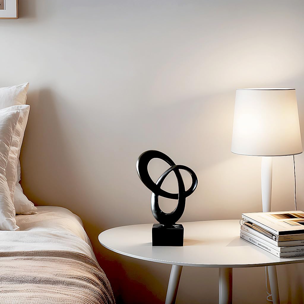 Dosker Knot Decor Mobius Stripe Statue,Modern Abstract Sculpture for Home Decor,Coffee Table Decor for Living Room,Office(Black)