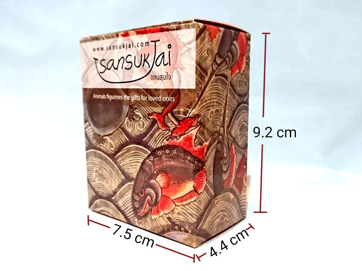 Sansukjai Elephant Tiny Miniature Hand Blown Glass Art Figurines Animals Collectible Gift Decorate, Trunk Up (Rainbow)