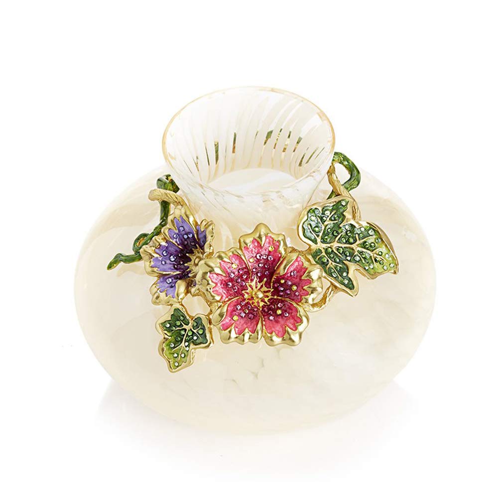 Jay Strongwater Holland Leaf and Flower Vase - Provence #SDH6634-276