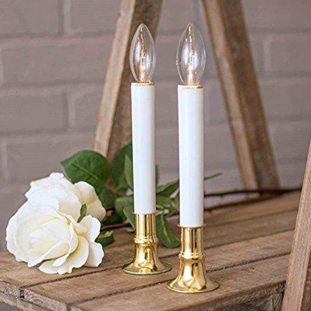 Romasaty 25PK Crystal Clear Torpedo Tip E12 Candelabra Light Bulbs, Transparent Candle Light Bulbs for Chandeliers, Electric Window Candle Lamps, Ceiling Fan Lights, Pendants, Fireplace - 7W - 120 V