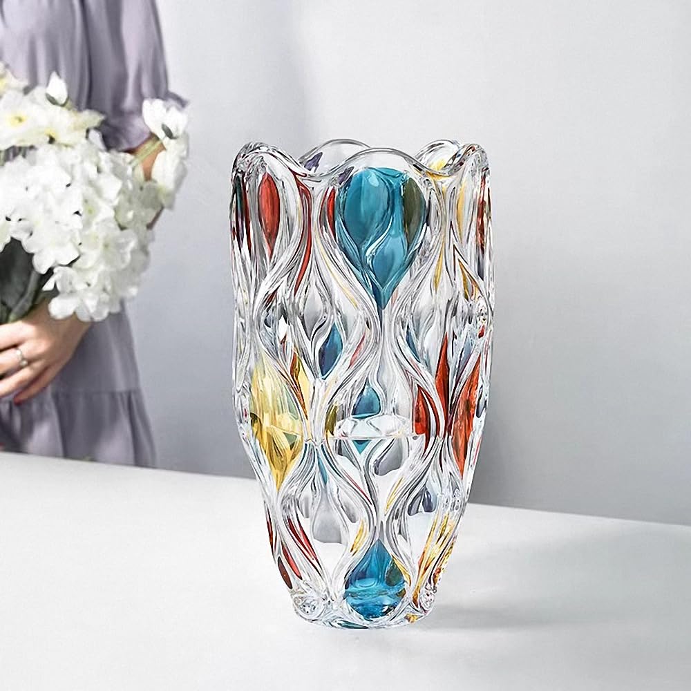 Hand Painted Colorful Vase 11.6 inch Tall.