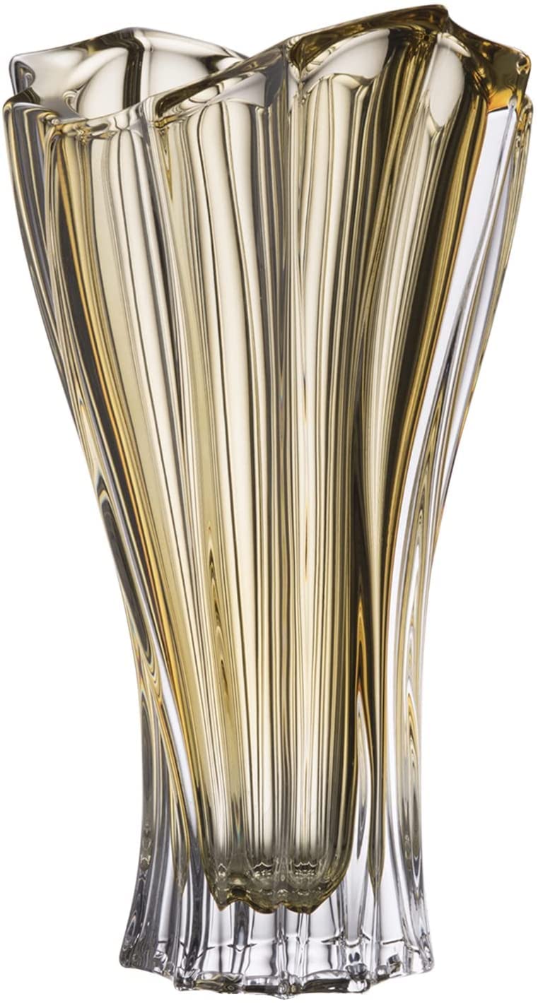 12.5" Crystal Bud Vase Plantica. Amber Flower Vase