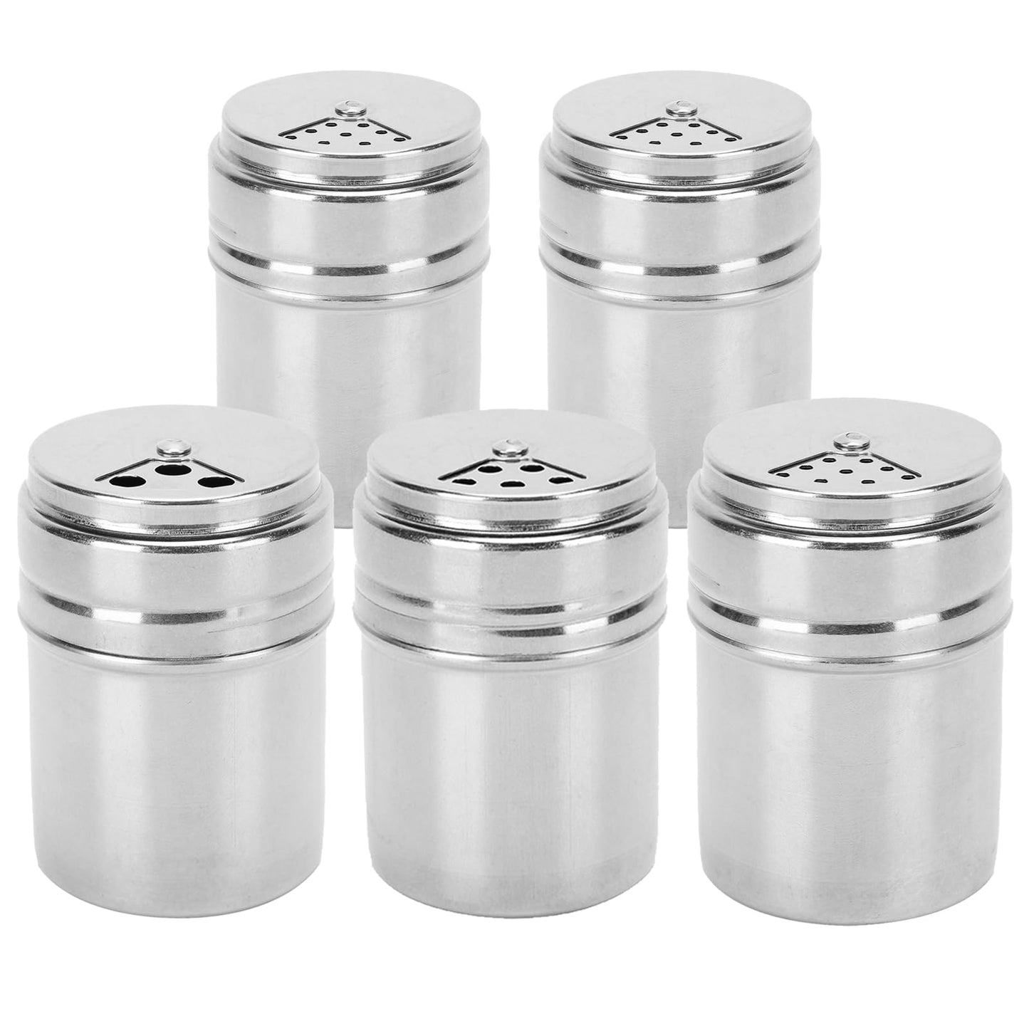 Stainless Steel Portable Seasoning Shaker Mini Salt Pepper Shaker with Sealed Leak proof Swivel Lid Ideal for Camping BBQ Kitchen Traveling with Salt Pepper Chili Sauce