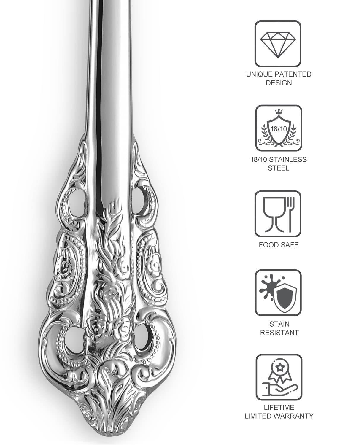 KEAWELL Luxurious 5.1-Inch Espresso Spoons Set - 6 Pieces - Mini Coffee Spoon, 18/10 Stainless Steel - Gorgeous Design with Exceptional Mirror Polished Finish (Silver)