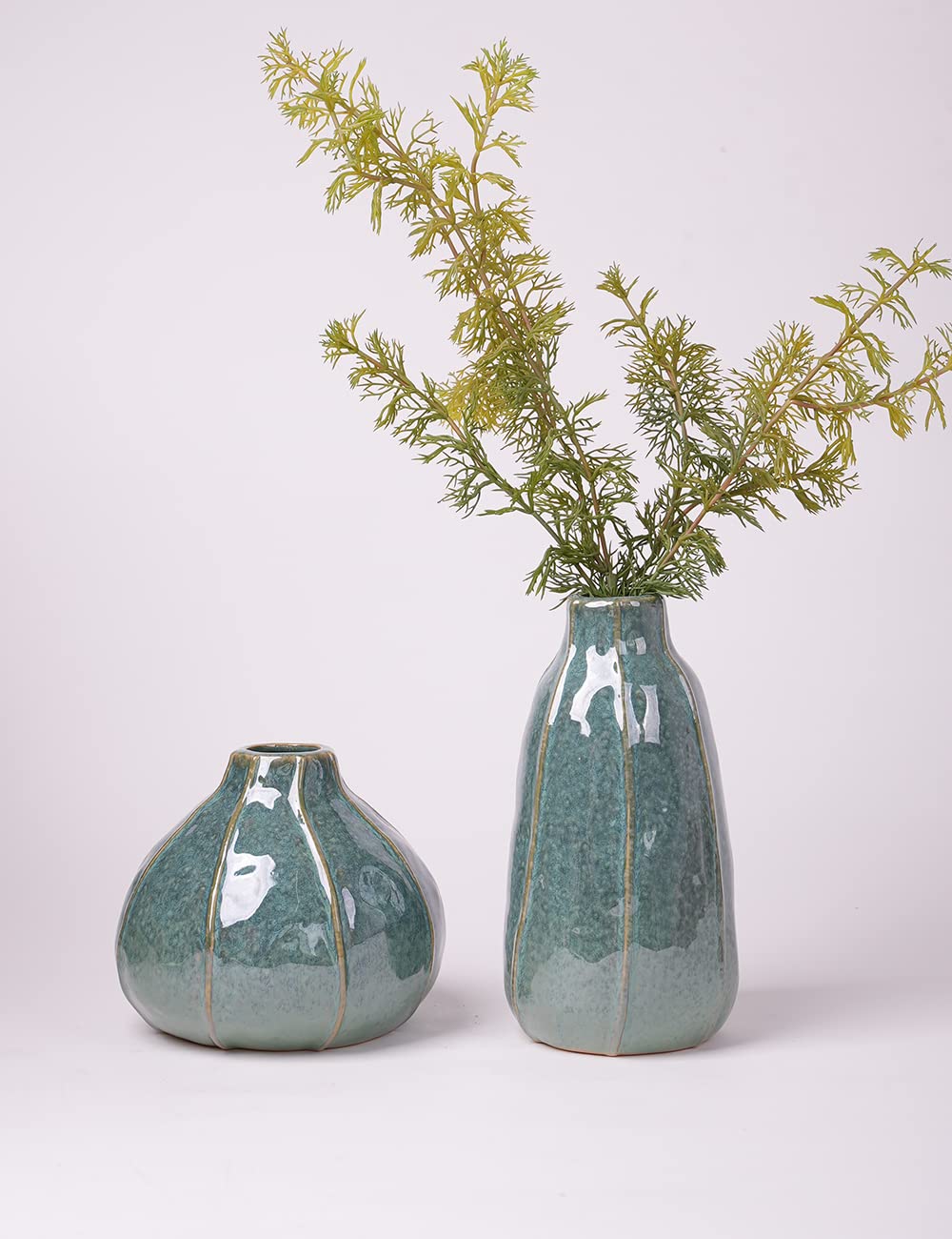 HAUCOZE Ceramic Flower Vase Decorative Sculpture Modern Home Decor Table Centerpiece Gift for Dining Living Room 6.3 Inch
