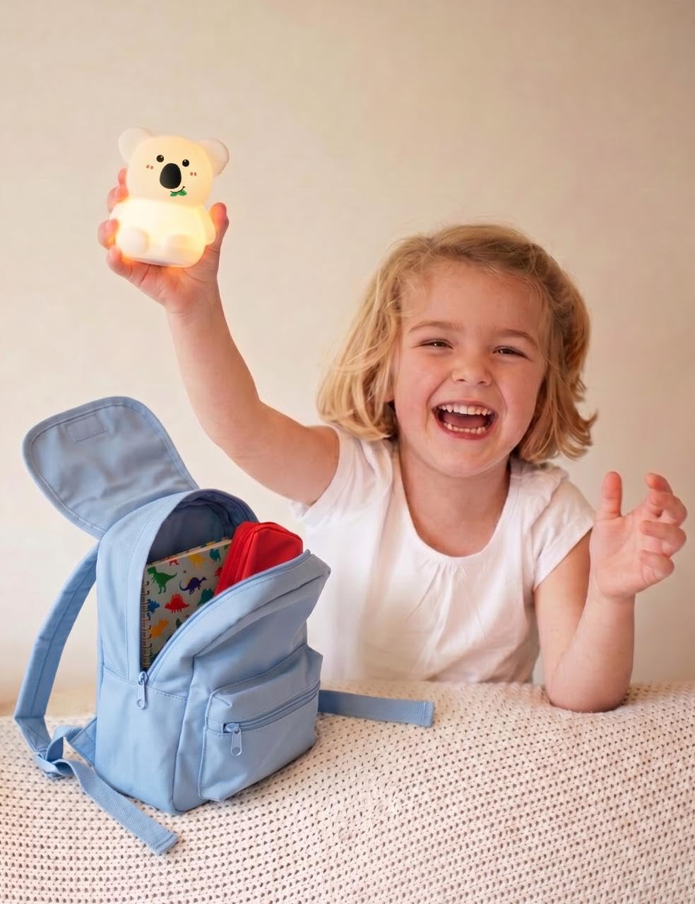 Slumber Pal Mini Koala Night Light for Kids, Silicone Squishy Night Light with 8 Color Changing, Warm Red Glow & Timer, Portable Rechargeable Night Light for Baby Car Seat, Bedroom & Travel