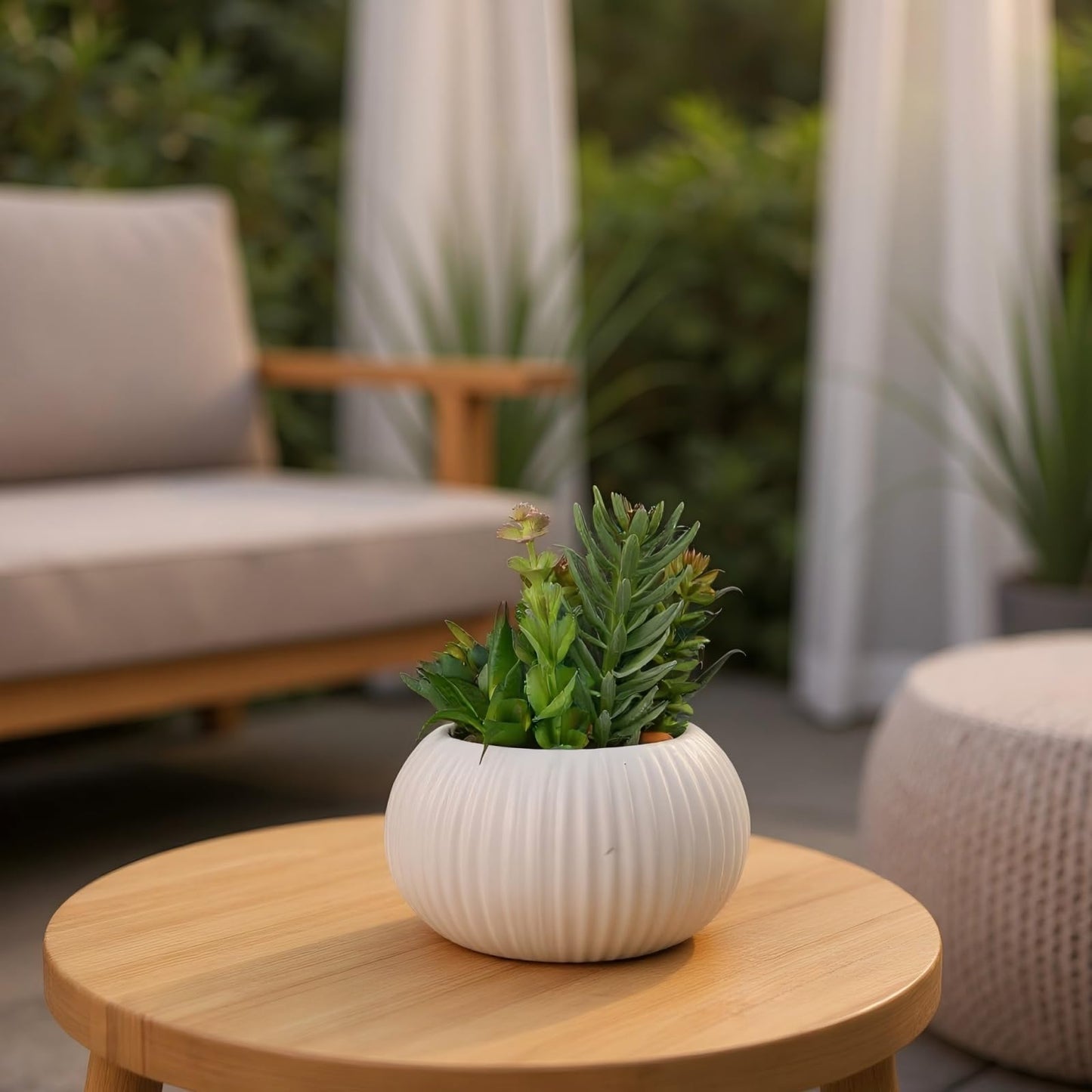 CZWBE 8 Inch Fake Plants Artificial Succulent Plants,White Ceramic Flower Pot,Assorted Faux Mini Succulents in a Decorative Planter Pot.