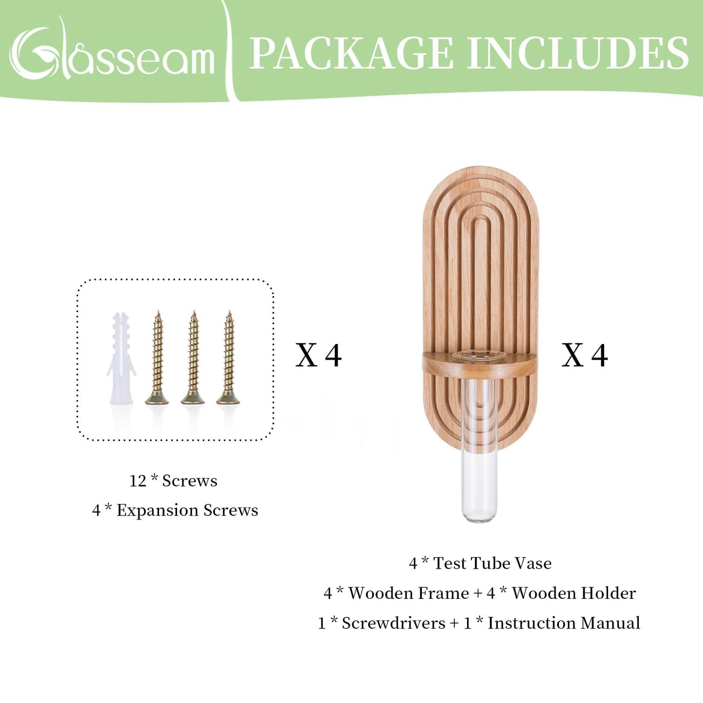 Glasseam Wall Plant Propagation Station: Hanging Glass Propagation Vases