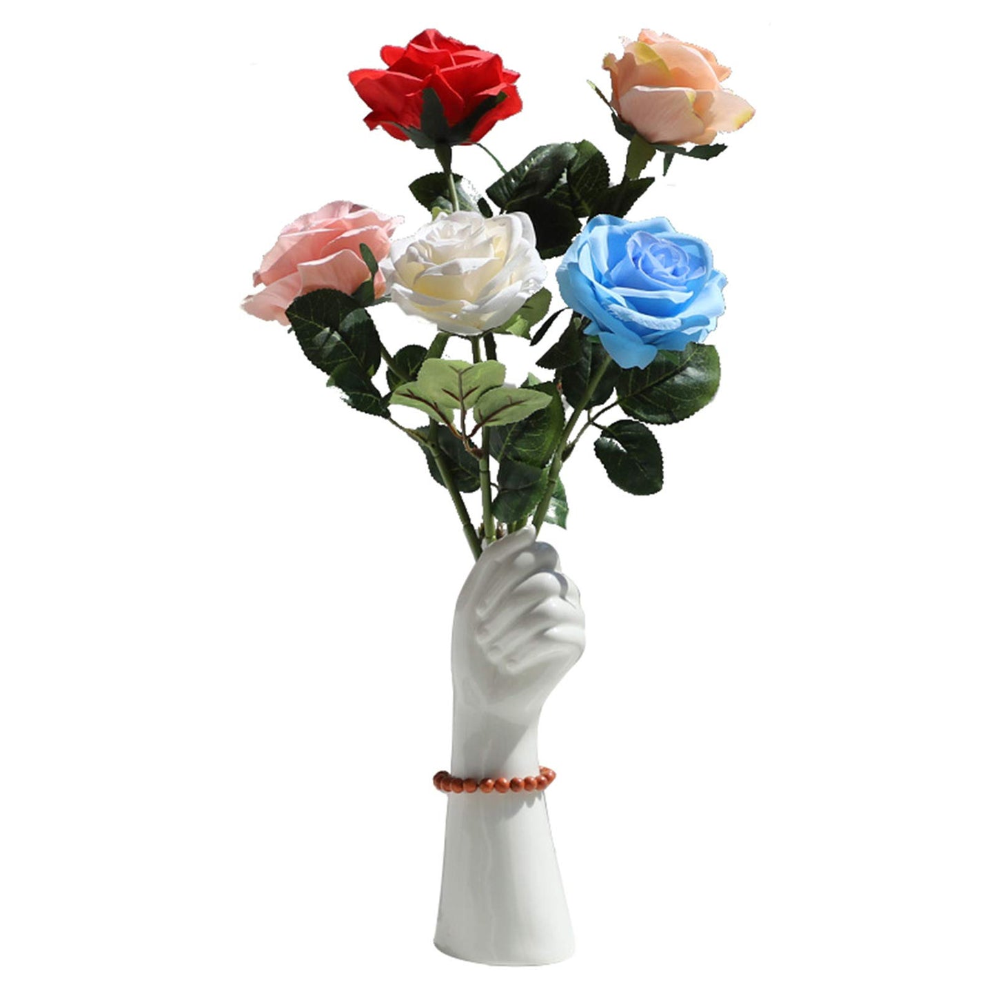 Romehaha Modern Hand Shaped Decorative Vase,9.25''H Ceramic Body Vase, Art Small Flower Vase for Coffee Table Decor,Vases for Flowers,Shelf Living Room Home Farmhouse Table Decor