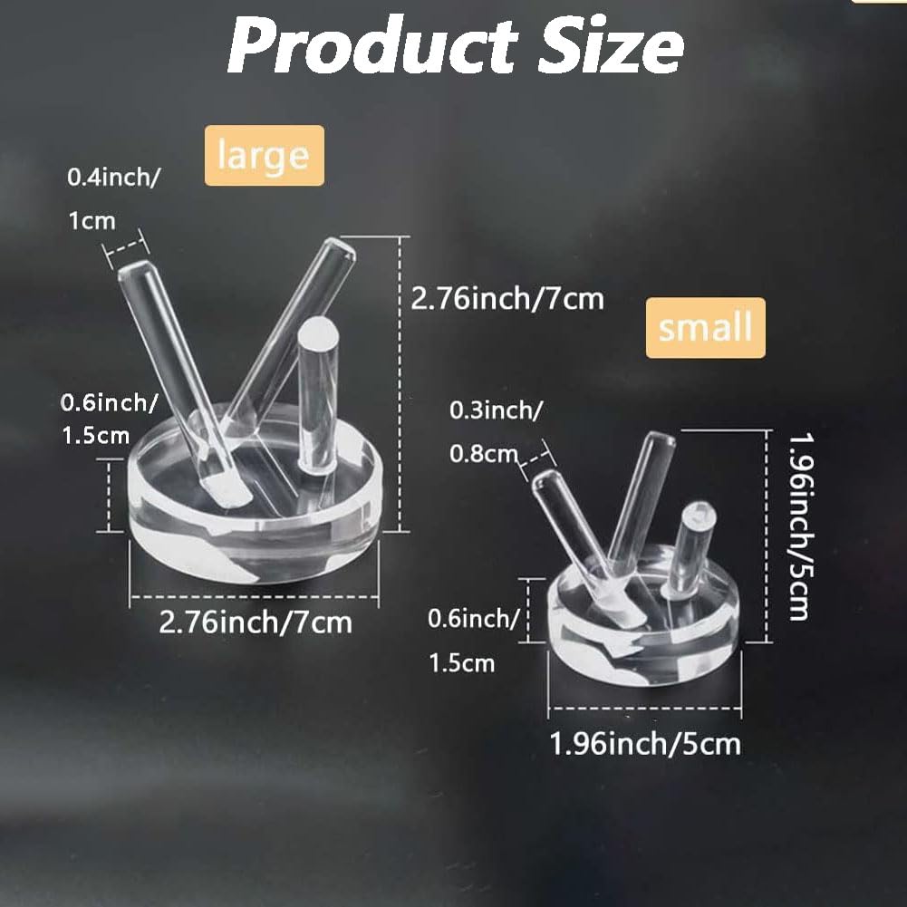 Earssa 2PCS Detachable Clear Acrylic Display Stand, Crystal Glass Ball Stand, Mineral Globe Stand, Small Collectibles Rack Holder (Small-2pcs)