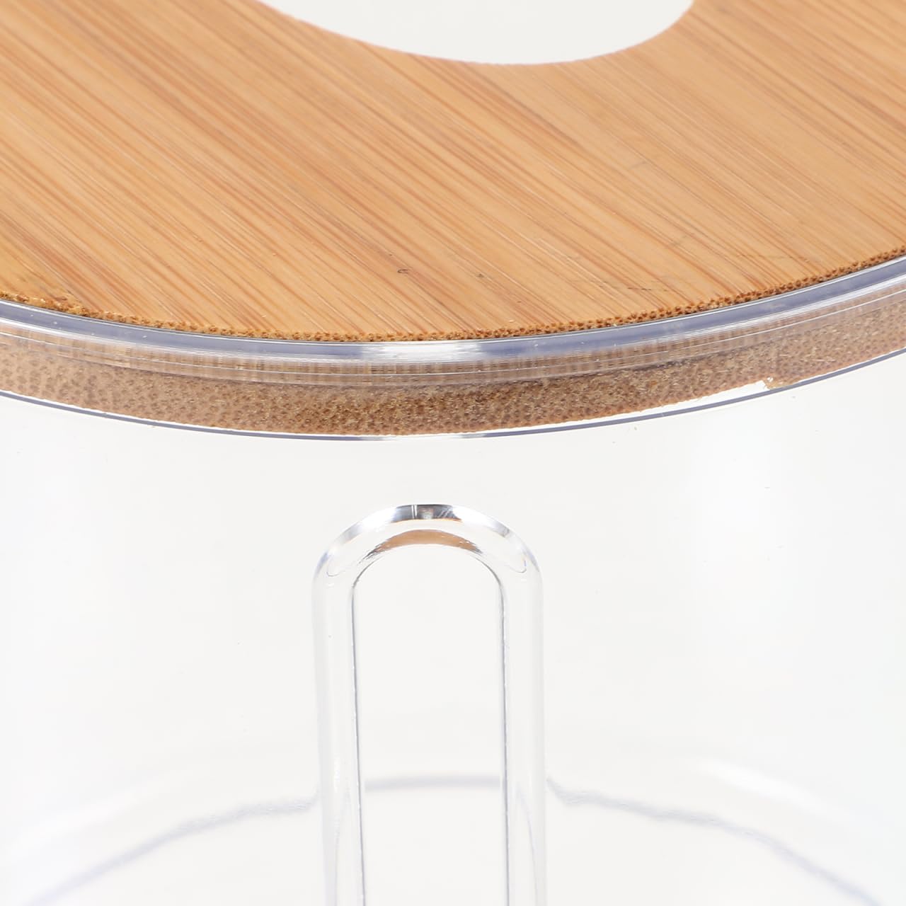 Alipis Round Transparent Tissue Container with Lid Compact Tabletop Napkin Holder Roll Paper Dispenser for Home Bathroom Kitchen Easy to Clean