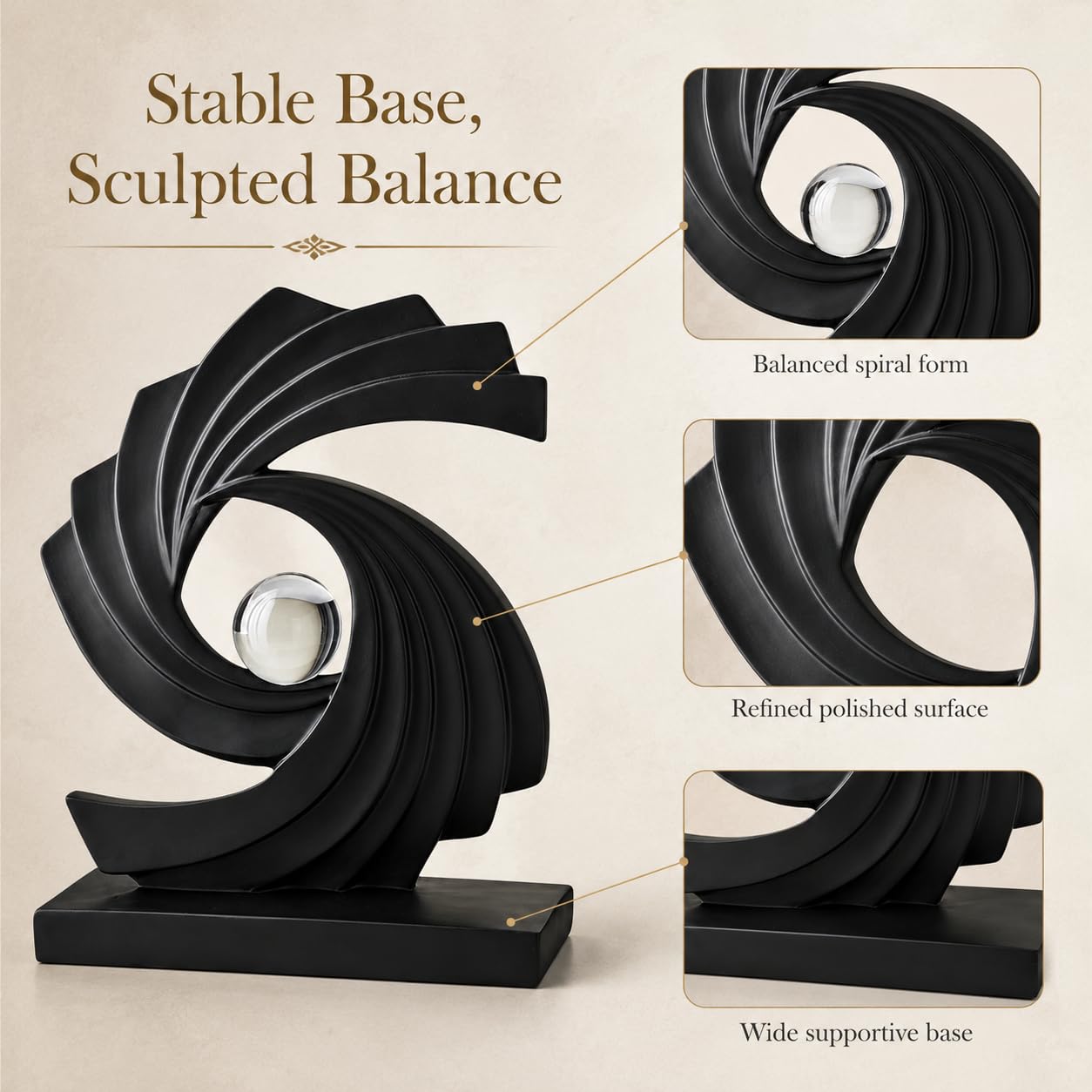 AWNR Blue Abstract Statue Accent Decor, Adornos para Sala Modernos Shelf Decor Aesthetic for Coffee Table, Modern Home, TV Stand, Men's Bedroom, Coffee Table, Console Table, Entryway (Black)