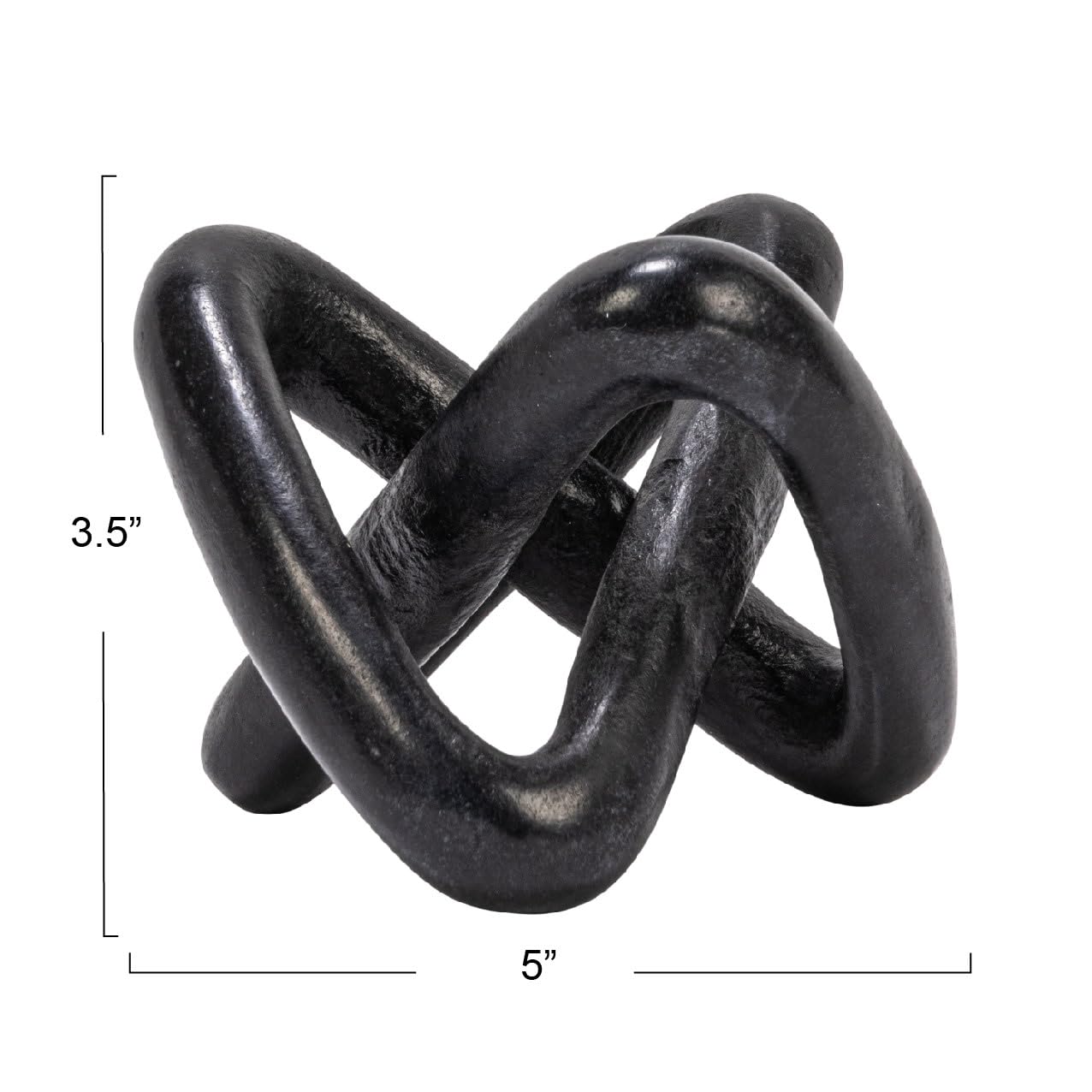 Creative Co-Op Modern Decorative Marble Link Knot, Black