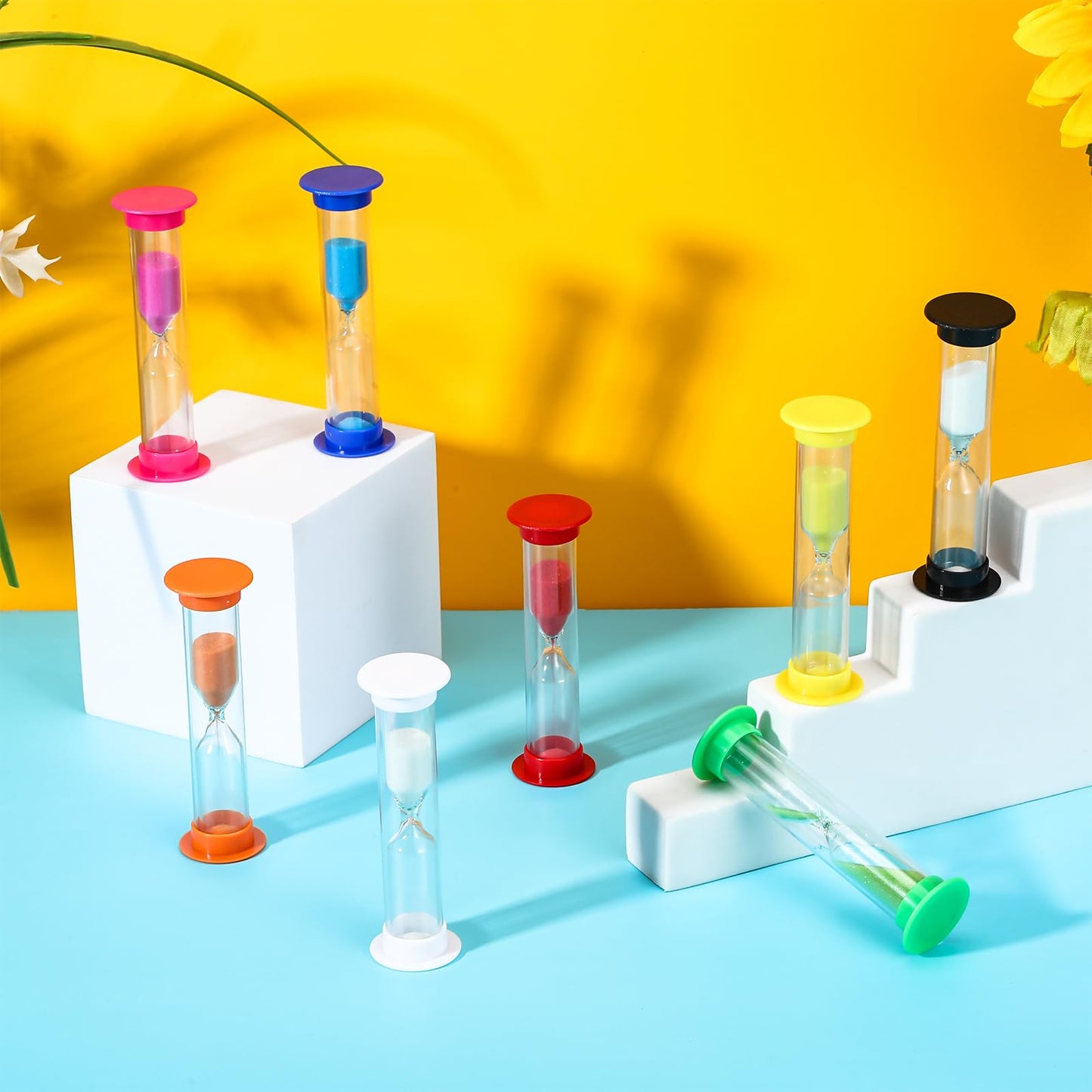 40 Pcs 2 Minute Sand Timer for Kids, Multicolor Plastic Sand Clock Timer, Mini Hourglass Bulk Sand Clock Timer for Adult Kids in Classroom Kitchen Games Office School