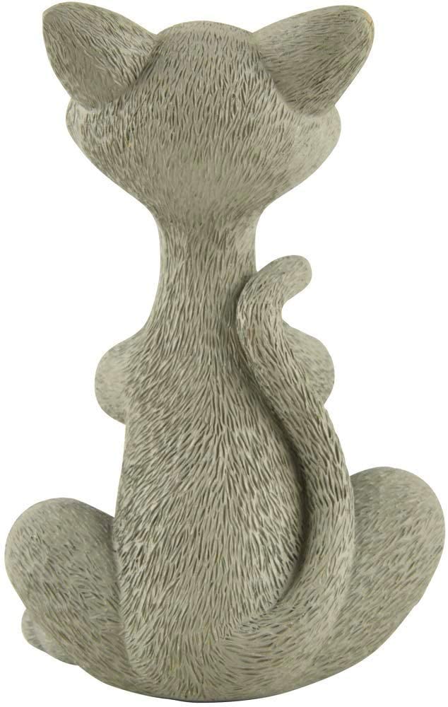 JFSM INC. Whimsical Grey Cat Praying Figurine, Resin Cat Statue, Cat Collectible, Home Decor Accent for Shelves, Mantels, Tables and Cat Lover Gifts