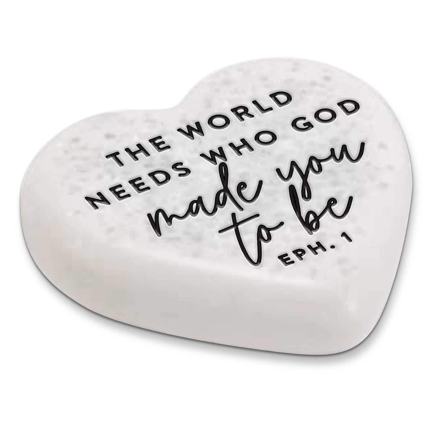 Lighthouse Christian Products The World Needs White 2.25 Inch Cast Stone Scripture Plaque