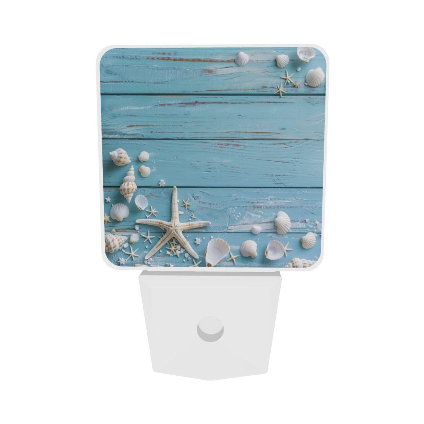 Nameapo Seashell Night Light Plug-in LED Lamp Set of 2, Dusk to Dawn Auto Sensor Summer Beach Board Nightlights 2 Pack