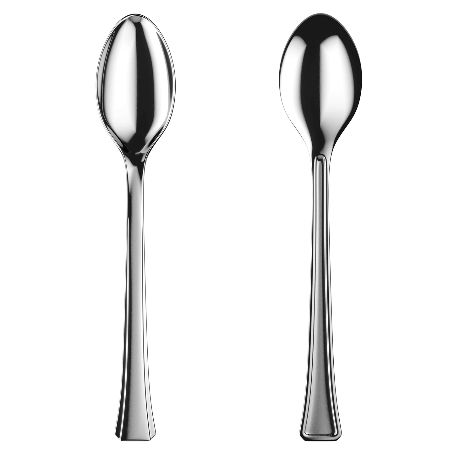 Mini Dessert Spoons - Bulk Pack of 100 Mini Silver Disposable Spoons - 4 Inch Plastic - Bpa Free - Food Safe