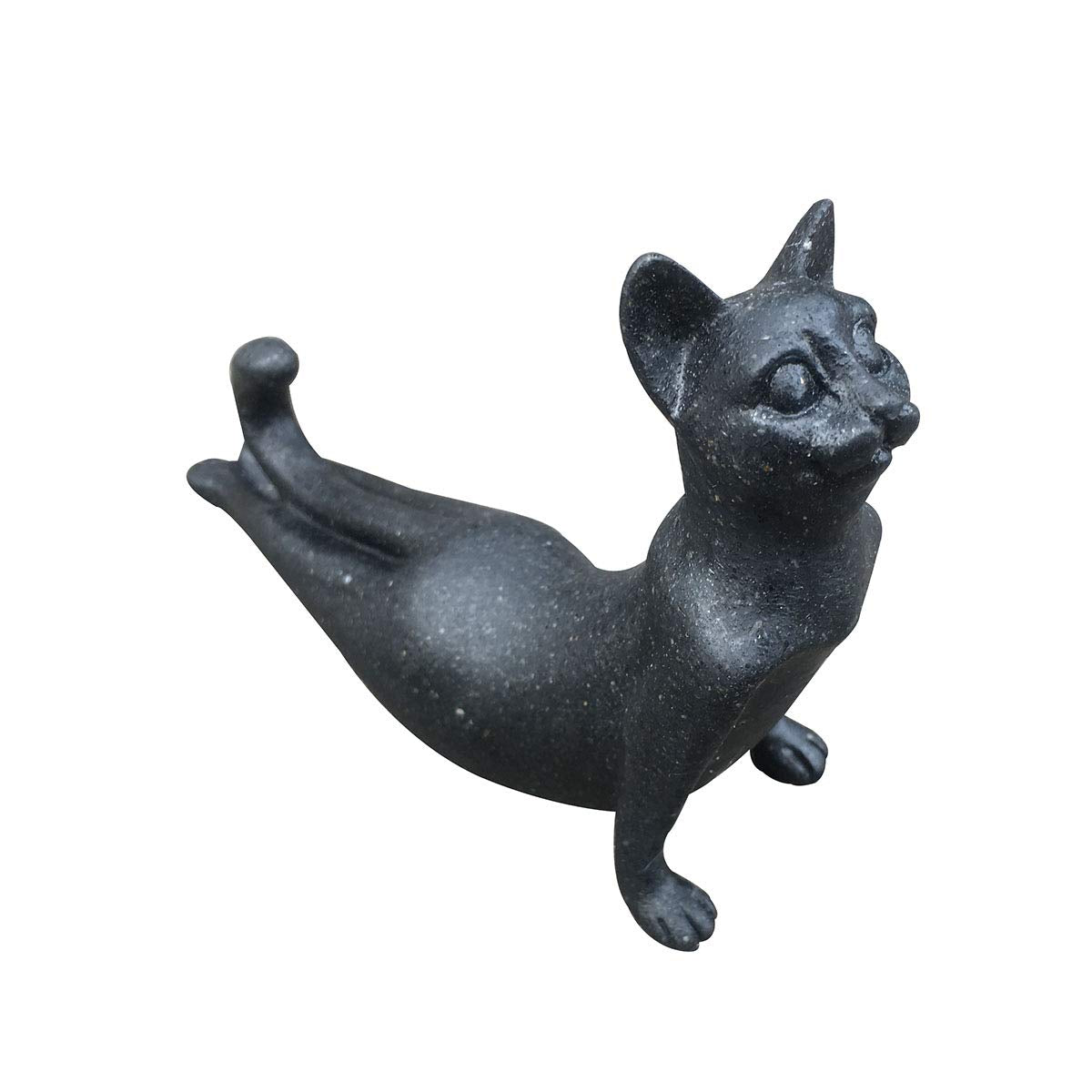 Artgenius Meditation Cat Yoga Pose Statue Black Yoga Cat Figurine Zen Decor